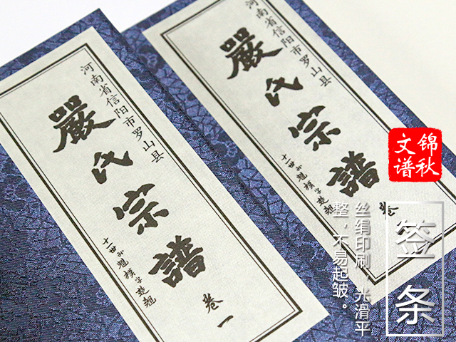河南信陽(yáng)嚴(yán)氏族譜簽條