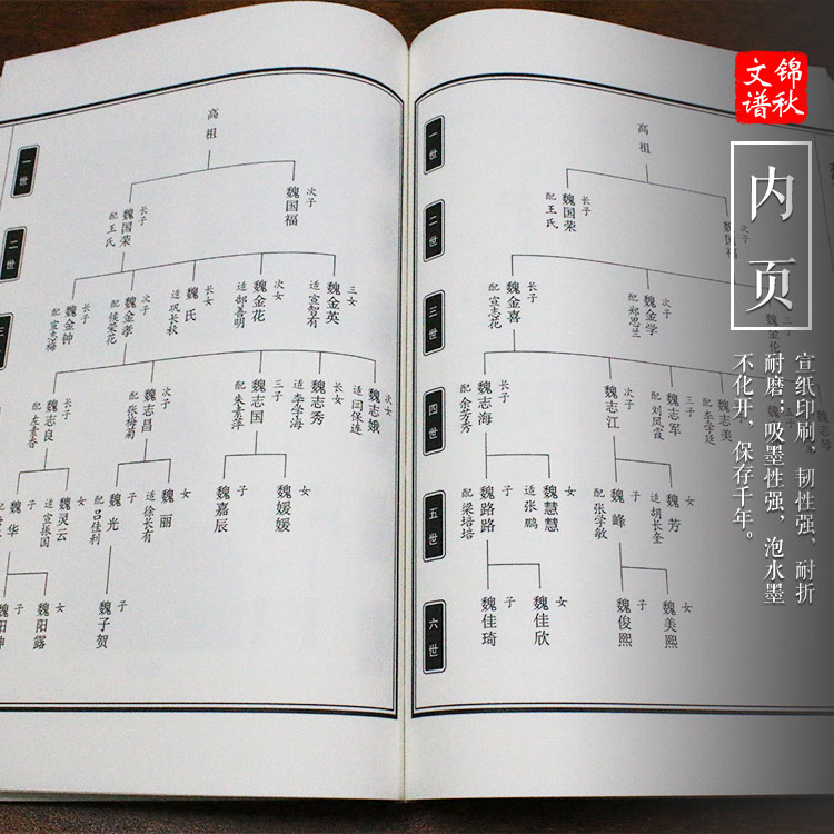 魏氏家譜宣紙內頁
