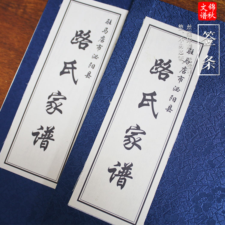 駐馬店泌陽(yáng)縣路氏家譜樣本簽條