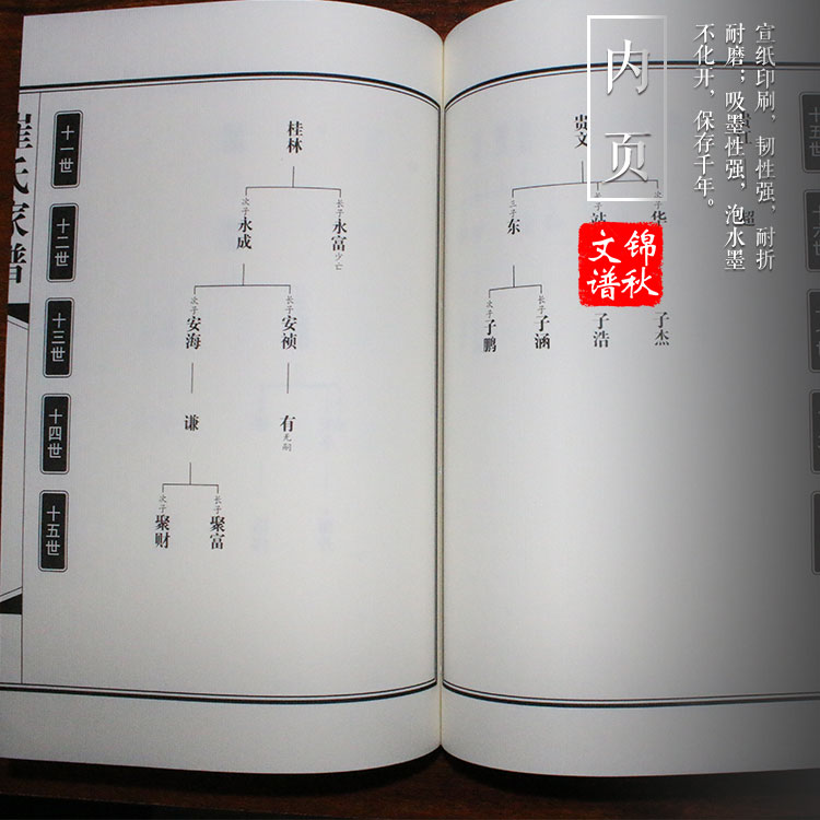 云邑崔氏家譜格式傳統(tǒng)寶塔式實(shí)拍圖