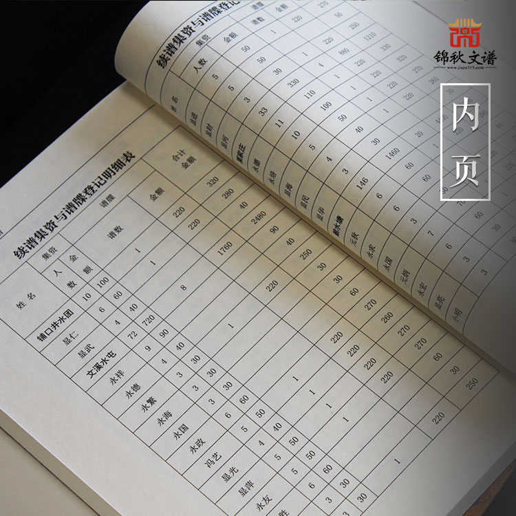 續(xù)譜集資與譜牒登記明細表